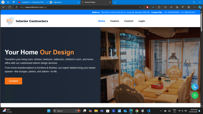 Interior Design Website Preview